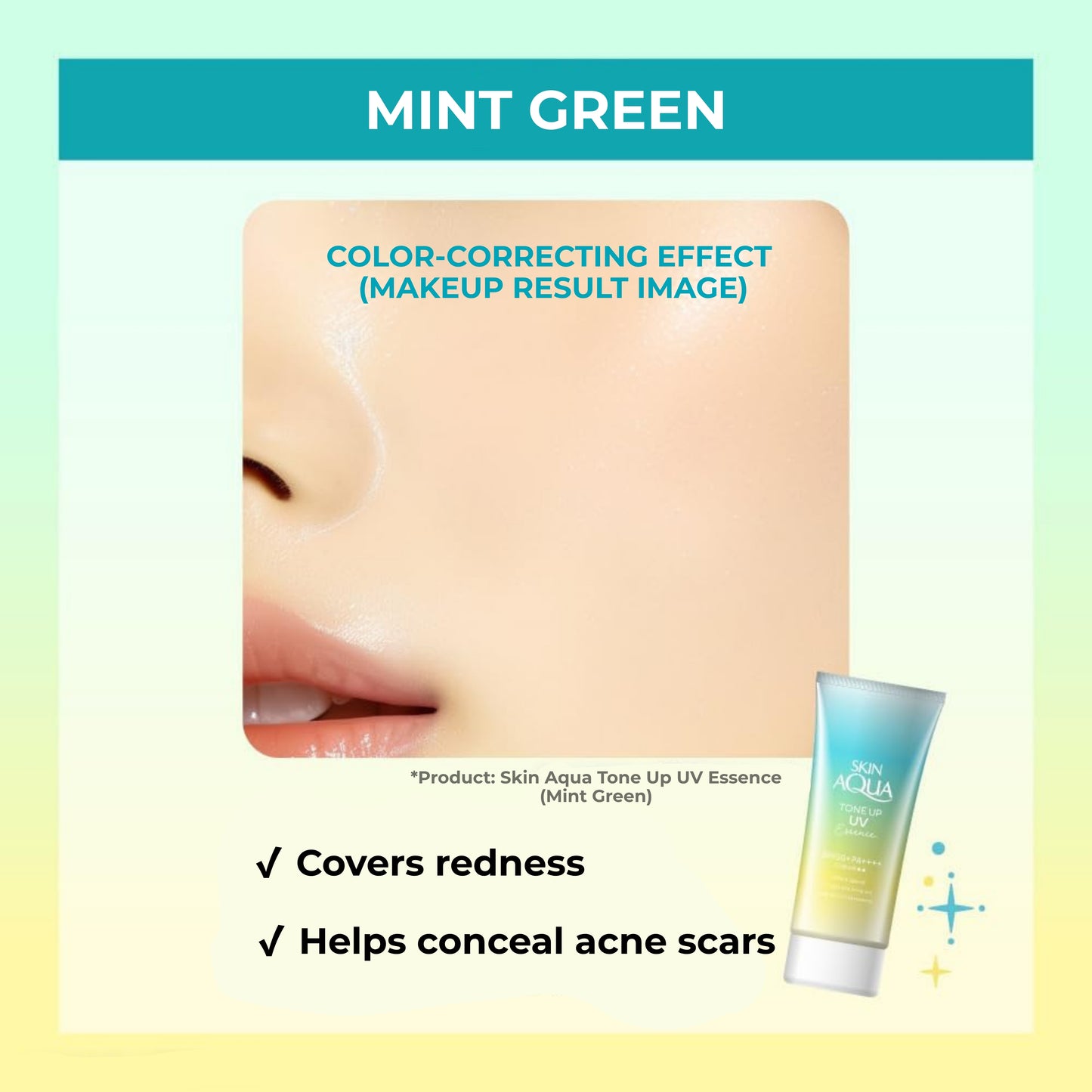 Skin Aqua Tone Up UV Essence Sunscreen, Mint , 2.8 oz (80 g) - SPF50+/PA++++