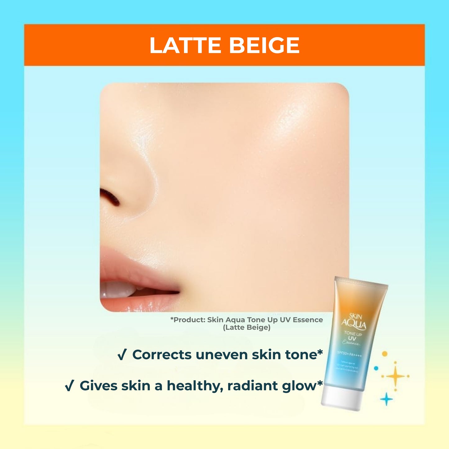 Skin Aqua Tone Up UV Essence Sunscreen, Latte Beige, 2.8 oz (80 g) - SPF50+/PA++++