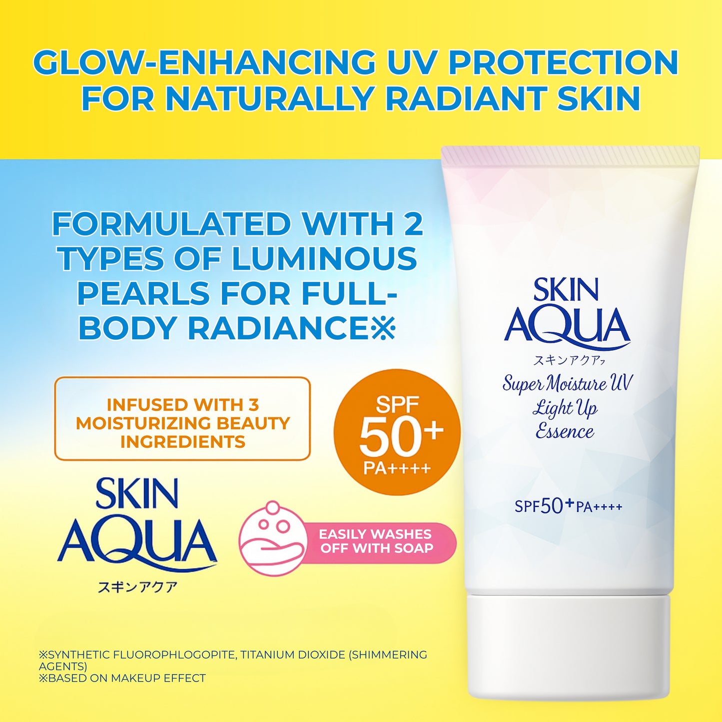 Skin Aqua Super Moisture UV Light Up Essence, 2.5oz (70g) - SPF50+/PA++++