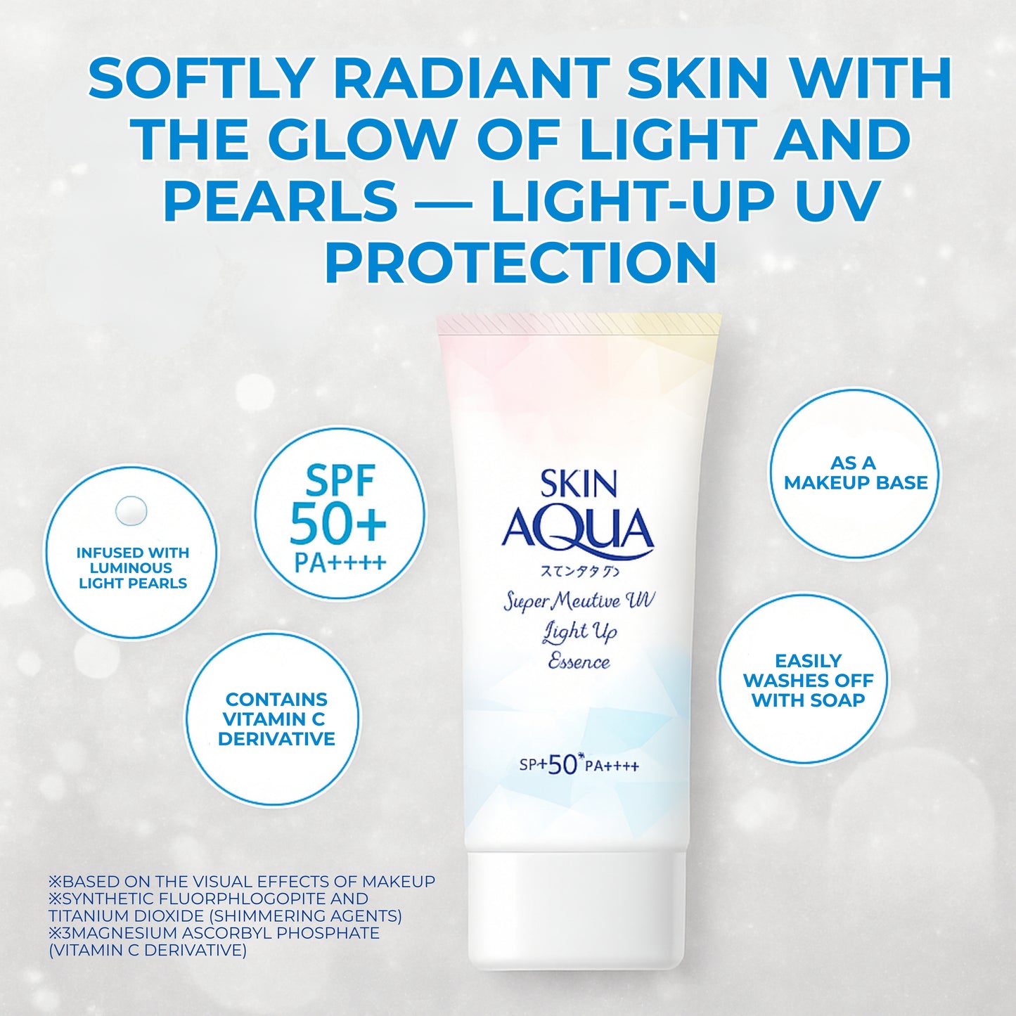 Skin Aqua Super Moisture UV Light Up Essence, 2.5oz (70g) - SPF50+/PA++++