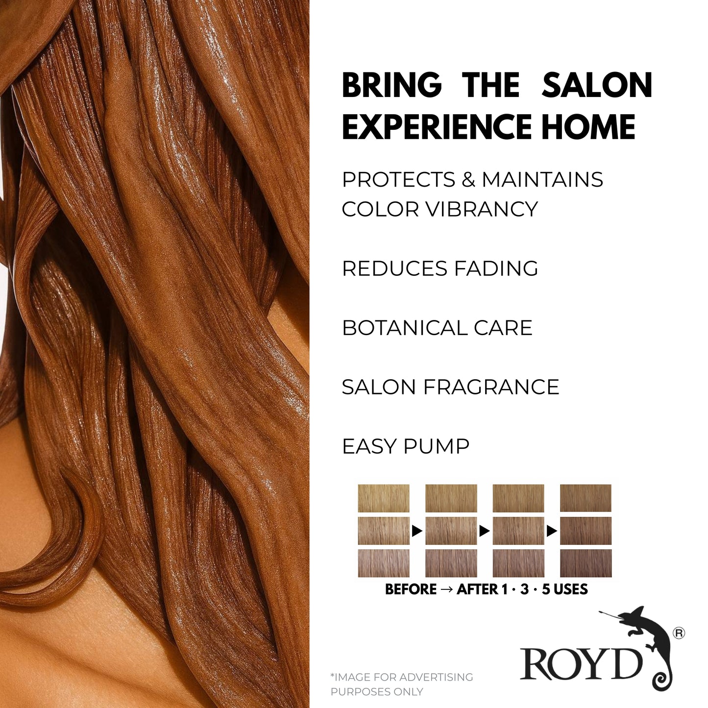 ROYD Color-Depositing Shampoo Virgin Brown 10.1 fl oz (300 mL) – Enhances and Maintains Rich Brown Hair Color Japanese Hair Color Shampoo Made In Japan
