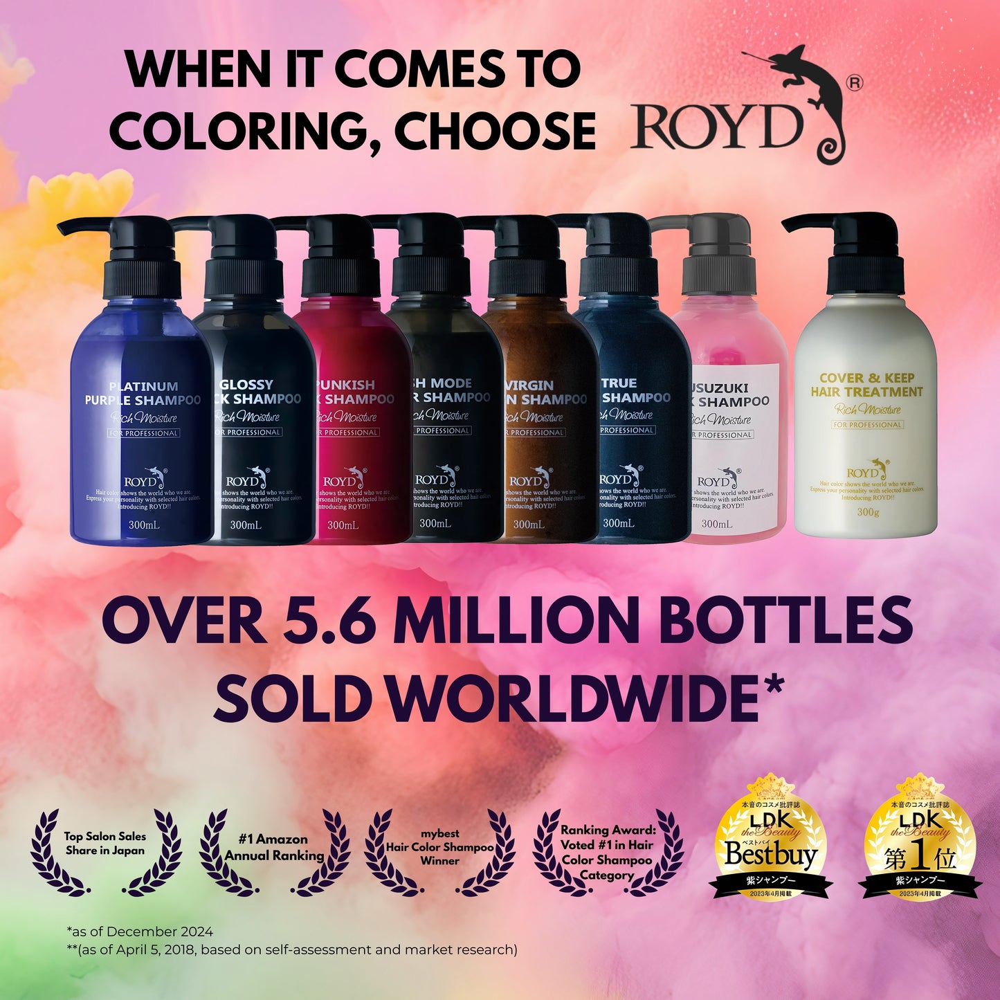 ROYD Cover & Keep Hair Treatment 10.58 oz (300 g) – Deep Conditioner for Color-Treated Hair, Protects Color & Restores Smoothness Made In Japan