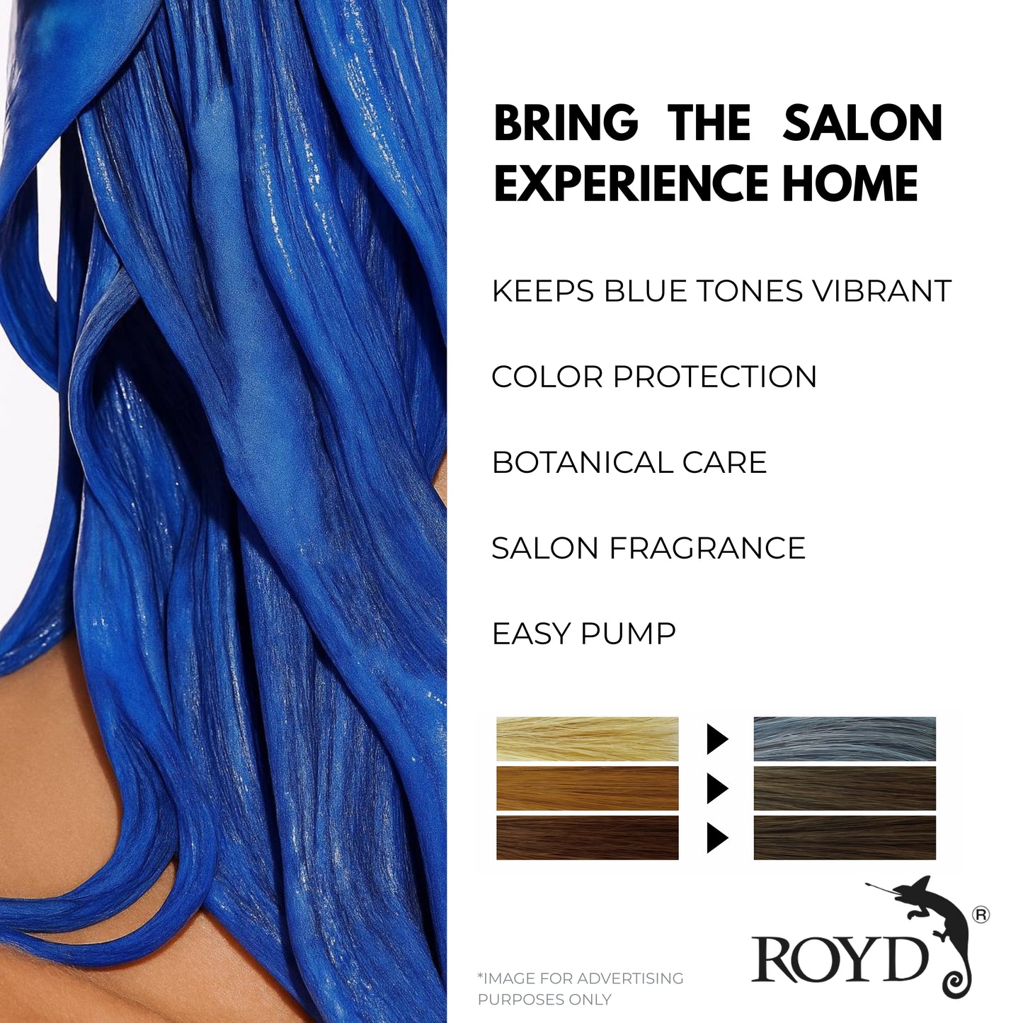 ROYD Color-Depositing Blue Shampoo 10.1 fl oz (300 mL) – Enhances Vibrant Blue Hair, Prevents Fading & Boosts Shine Japanese Hair Color Shampoo Made In Japan