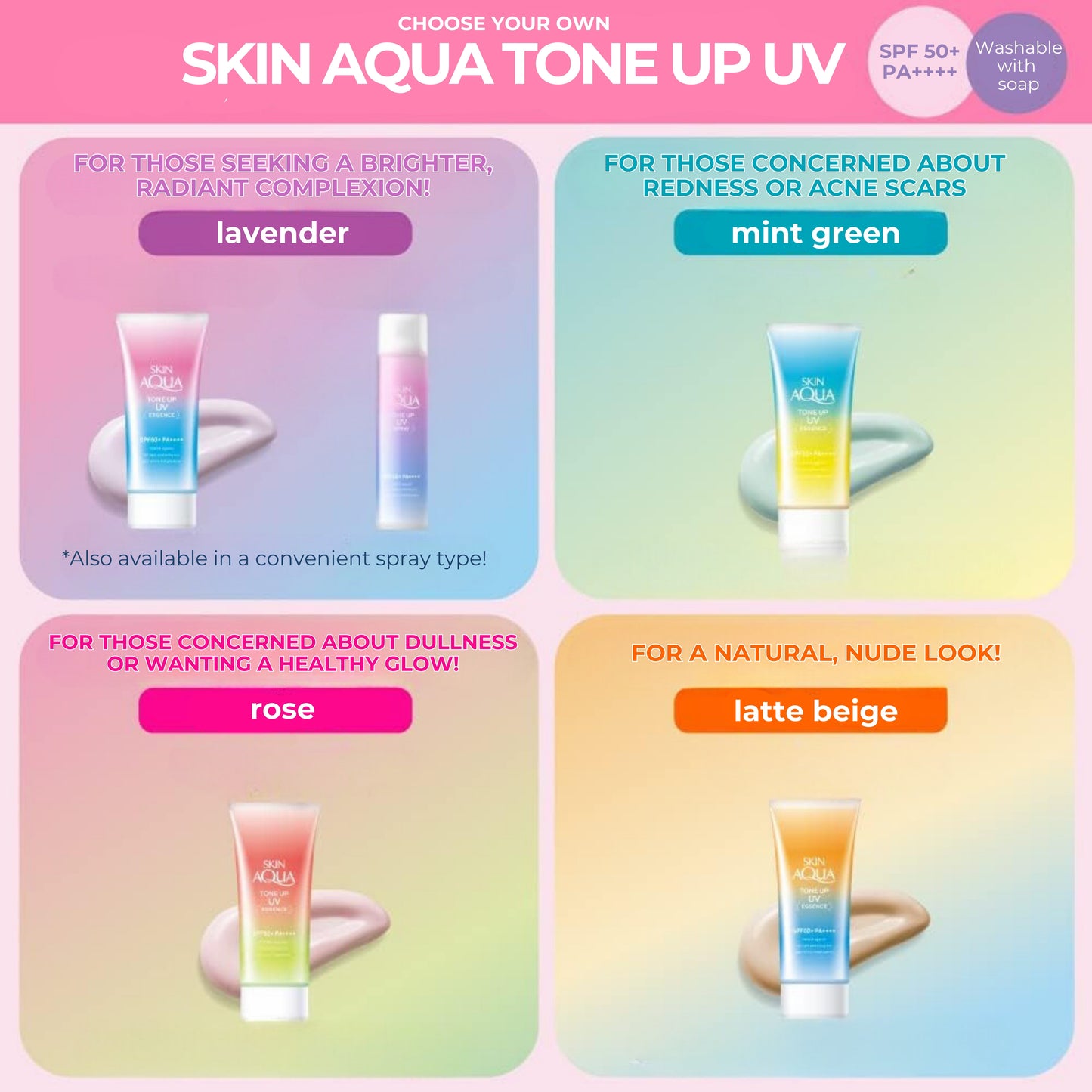 Skin Aqua Tone Up UV Essence Sunscreen, Lavender, 2.8 oz (80 g) - SPF50+/PA++++