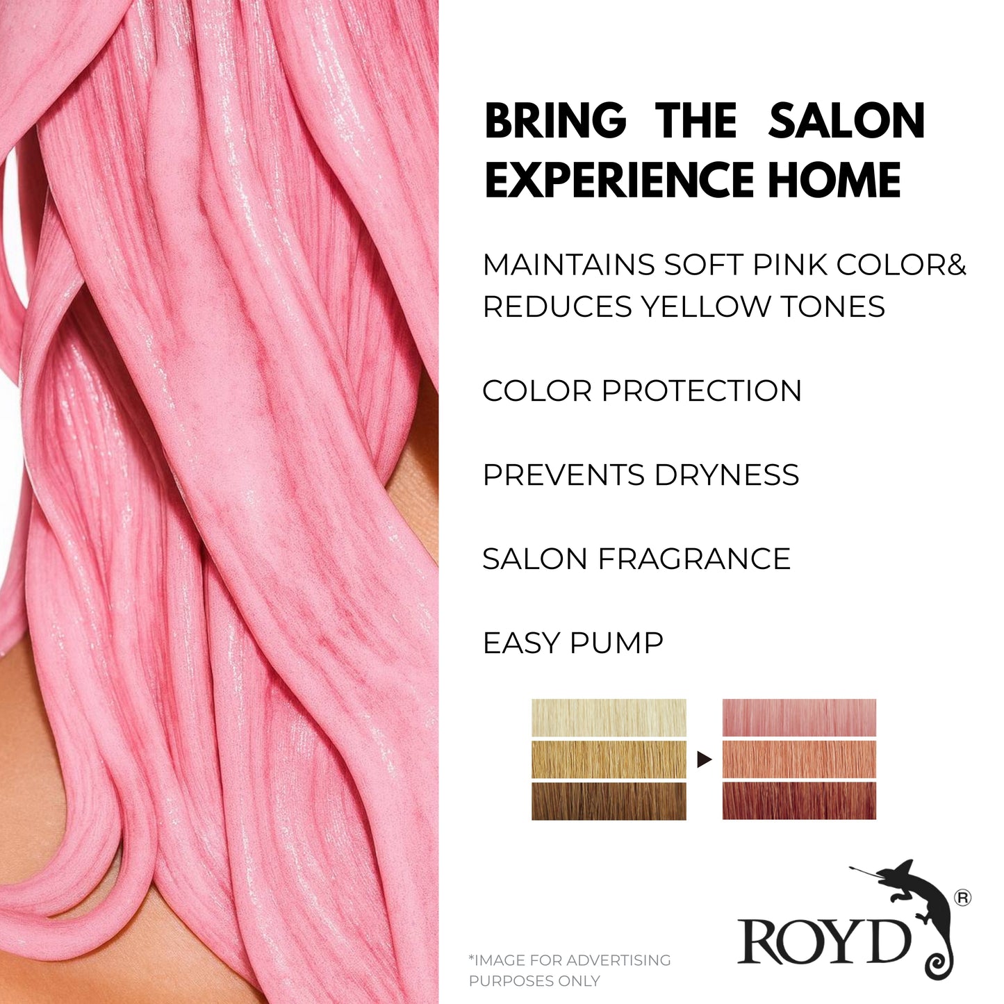 ROYD Color-Depositing Light Pink Shampoo 10.1 fl oz (300 mL) – Maintains Soft Pastel Pink Hair & Prevents Yellowing Japanese Hair Color Shampoo Made In Japan