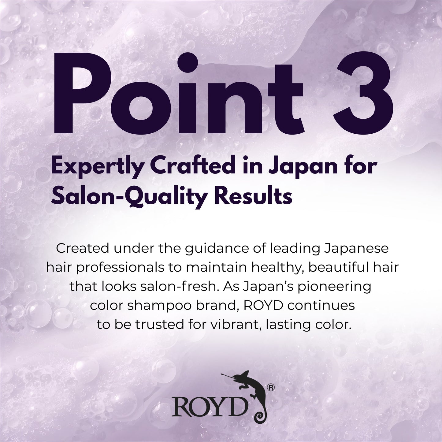 ROYD Color-Depositing Purple Shampoo 10.1 fl oz (300 mL) – Neutralizes Yellow Tones & Brightens Blonde, Silver, and Bleached Hair Japanese Hair Color Shampoo Made In Japan