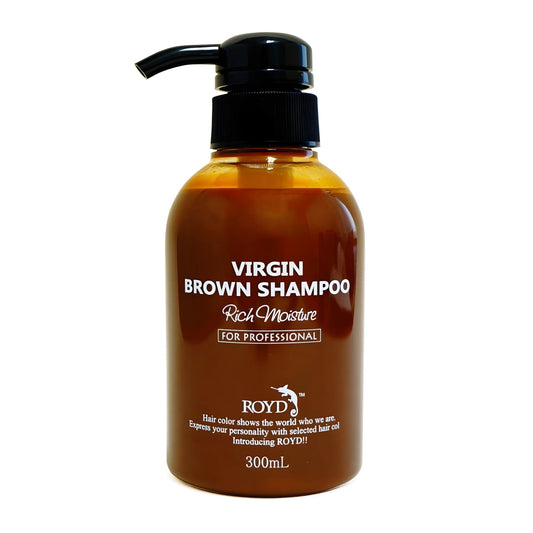 ROYD Color-Depositing Shampoo Virgin Brown 10.1 fl oz (300 mL) – Enhances and Maintains Rich Brown Hair Color Japanese Hair Color Shampoo Made In Japan
