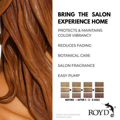 ROYD Color-Depositing Shampoo Virgin Brown 10.1 fl oz (300 mL) – Enhances and Maintains Rich Brown Hair Color Japanese Hair Color Shampoo Made In Japan