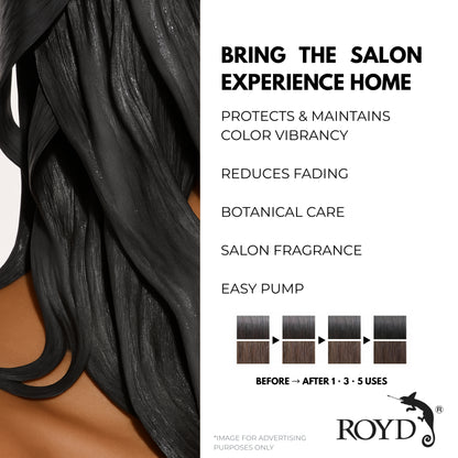 ROYD Color-Depositing Shampoo Glossy Black 10.1 fl oz (300 mL) – Protects and Maintains Deep Black Hair Color  Japanese Hair Color Shampoo Made In Japan