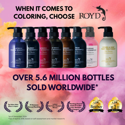 ROYD Cover & Keep Hair Treatment 10.58 oz (300 g) – Deep Conditioner for Color-Treated Hair, Protects Color & Restores Smoothness Made In Japan
