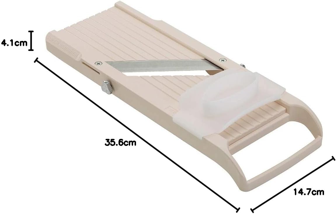 Benriner Super Standard Mandoline Slicer, Beige, 4 Stainless Steel Blades