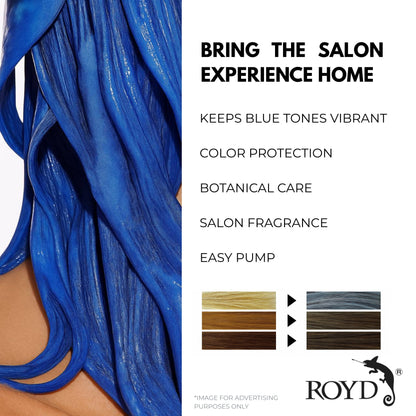ROYD Color-Depositing Blue Shampoo 10.1 fl oz (300 mL) – Enhances Vibrant Blue Hair, Prevents Fading & Boosts Shine Japanese Hair Color Shampoo Made In Japan