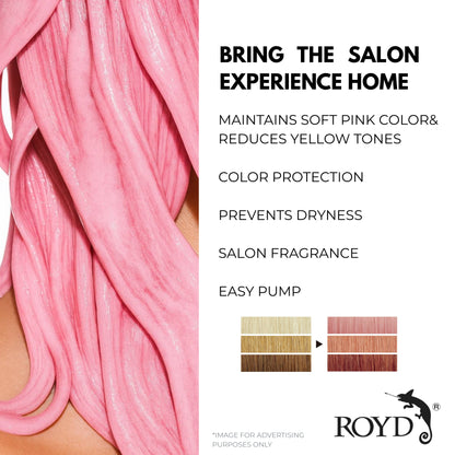 ROYD Color-Depositing Light Pink Shampoo 10.1 fl oz (300 mL) – Maintains Soft Pastel Pink Hair & Prevents Yellowing  Japanese Hair Color Shampoo Made In Japan