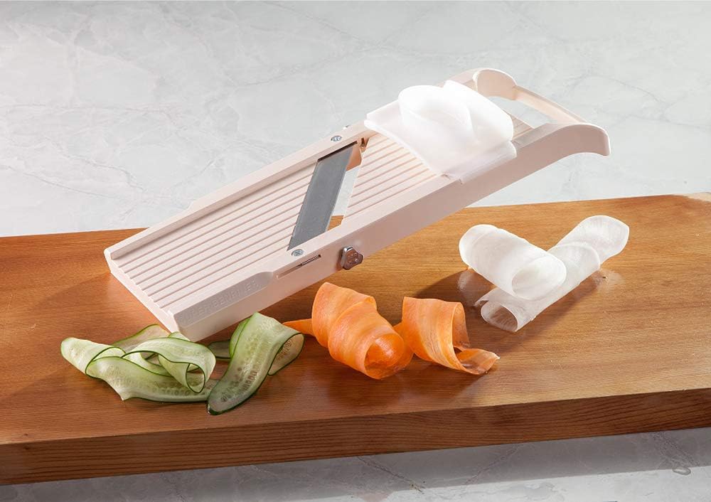 Benriner Super Standard Mandoline Slicer, Beige, 4 Stainless Steel Blades