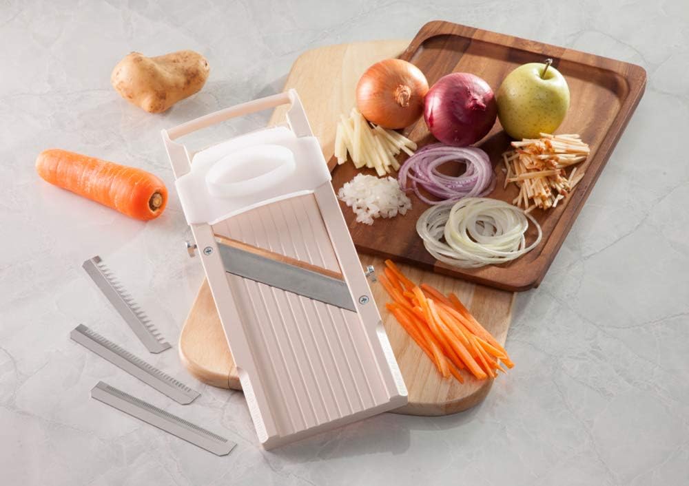 Benriner Super Standard Mandoline Slicer, Beige, 4 Stainless Steel Blades