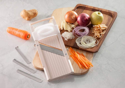 Benriner Super Standard Mandoline Slicer, Beige, 4 Stainless Steel Blades