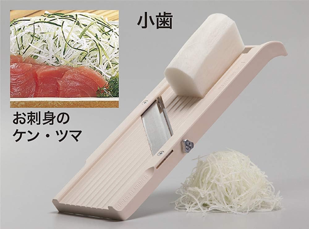 Benriner Super Standard Mandoline Slicer, Beige, 4 Stainless Steel Blades