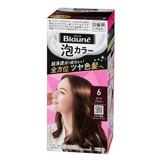 Blaune Foam Color 6 – Dark Brown | Japanese Hair Dye Made in Japan