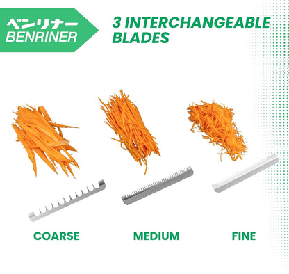 Benriner Mandolin Vegetable Slicer 6.4cm, Beige- 3 interchangeable Stainless Steel Blades, Catch Tray & Safety Guard