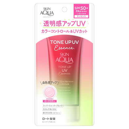 Skin Aqua Tone Up UV Essence Sunscreen, Rose, 2.8 oz (80g)- SPF50+/PA++++